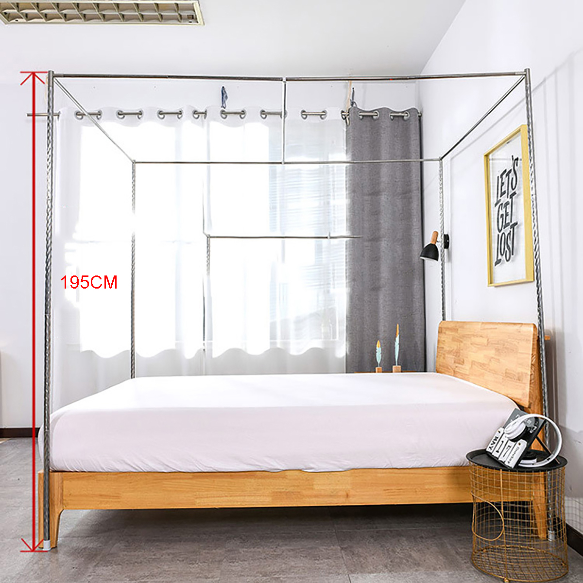 Stainless-Steel-Bed-Mosquito-Canopy-Nets-Bracket-Support-Frame-Post-Telescopic-1956267-4