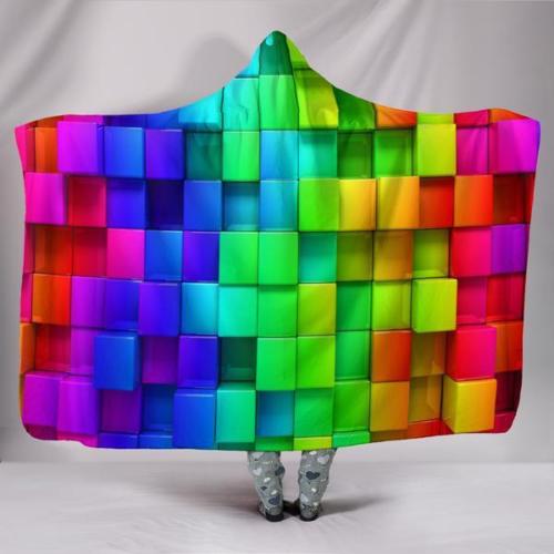 Warm-3D-Colored-Cubes-Hooded-Blankets-Wearable-Soft-Towel-Plush-Mat-For-Adult-Kid-1404287-1