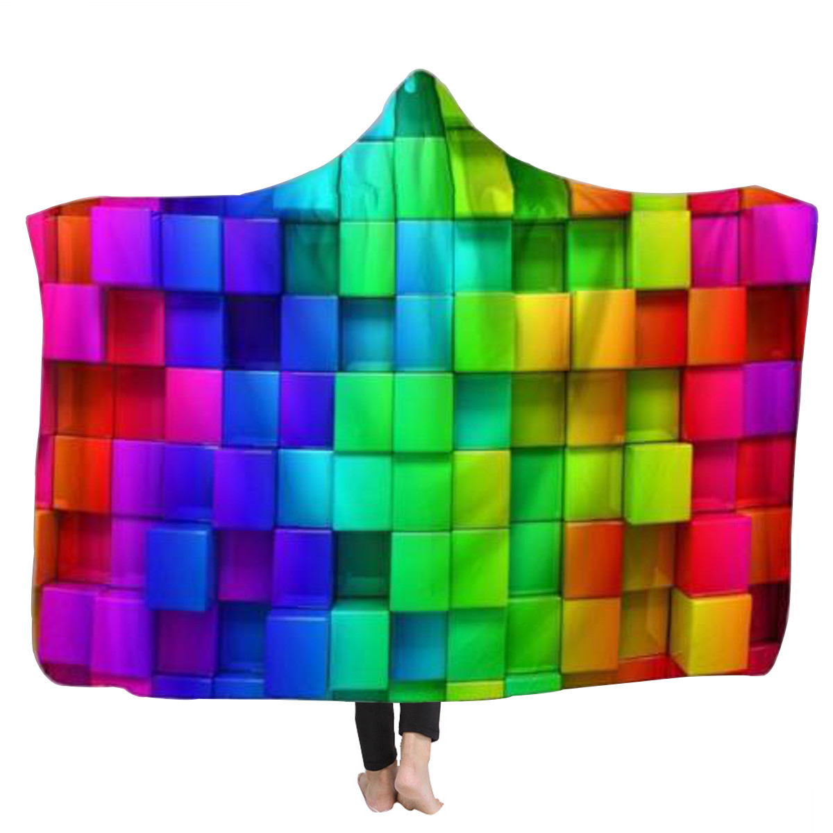 Warm-3D-Colored-Cubes-Hooded-Blankets-Wearable-Soft-Towel-Plush-Mat-For-Adult-Kid-1404287-2