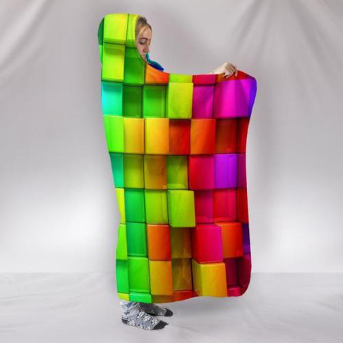 Warm-3D-Colored-Cubes-Hooded-Blankets-Wearable-Soft-Towel-Plush-Mat-For-Adult-Kid-1404287-5