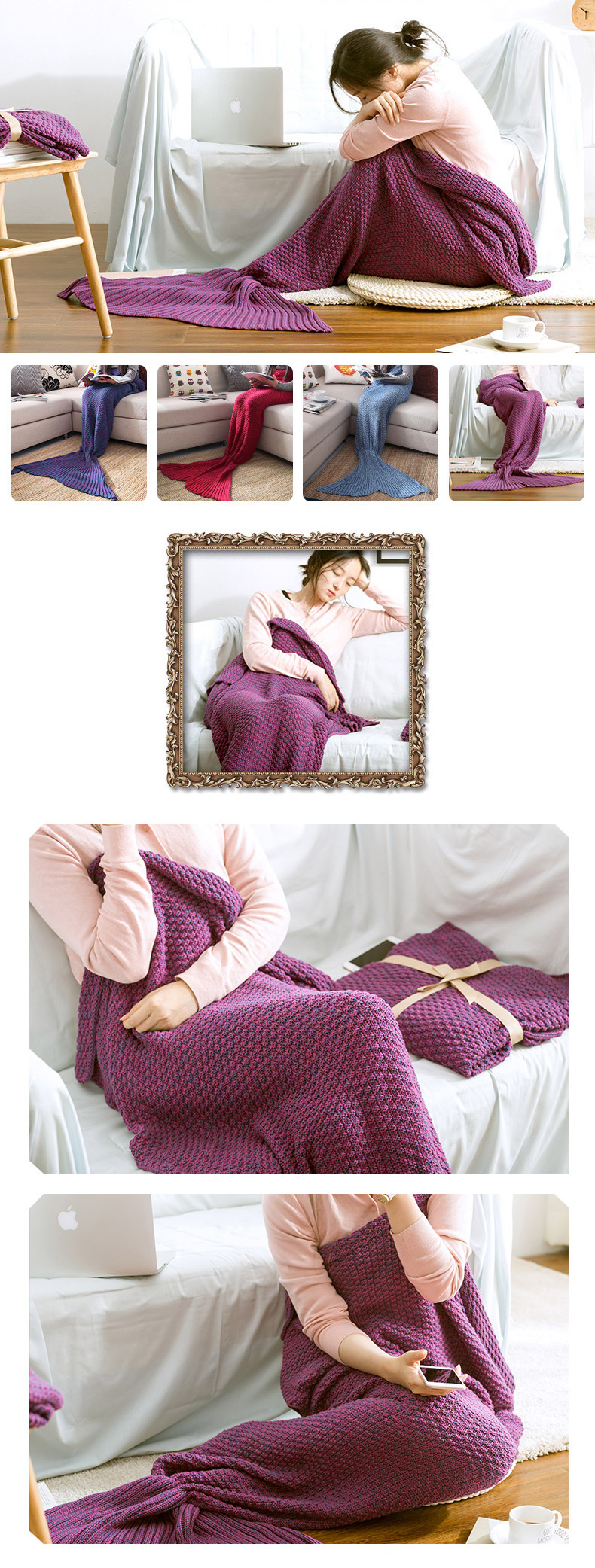 Yarn-Knitted-Mermaid-Tail-Blanket-Handmade-Crochet-Throw-Super-Soft-Sofa-Bed-Mat-Sleeping-Bag-1083119-1
