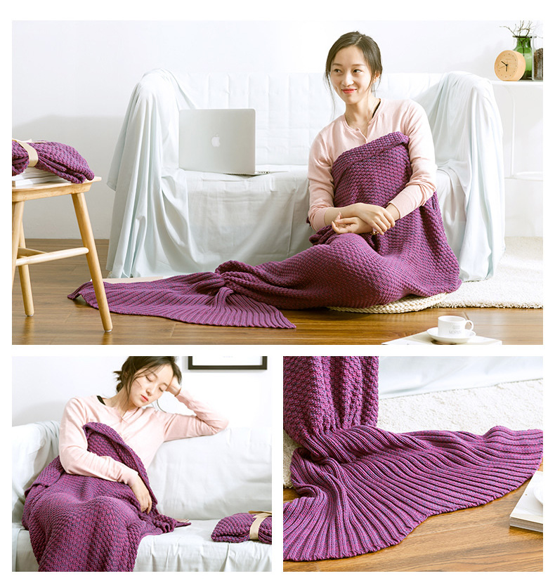 Yarn-Knitted-Mermaid-Tail-Blanket-Handmade-Crochet-Throw-Super-Soft-Sofa-Bed-Mat-Sleeping-Bag-1083119-3