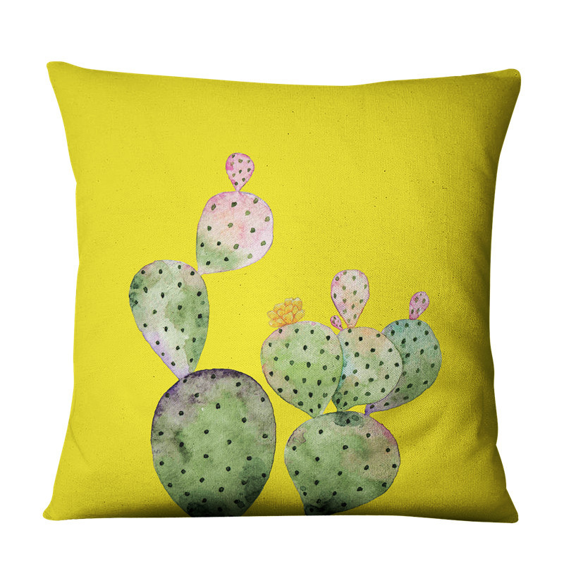 Yellow-Succulent-Cactus-Linen-Pillow-Case-Home-Fabric-Sofa-Cushion-Cover-1720905-2