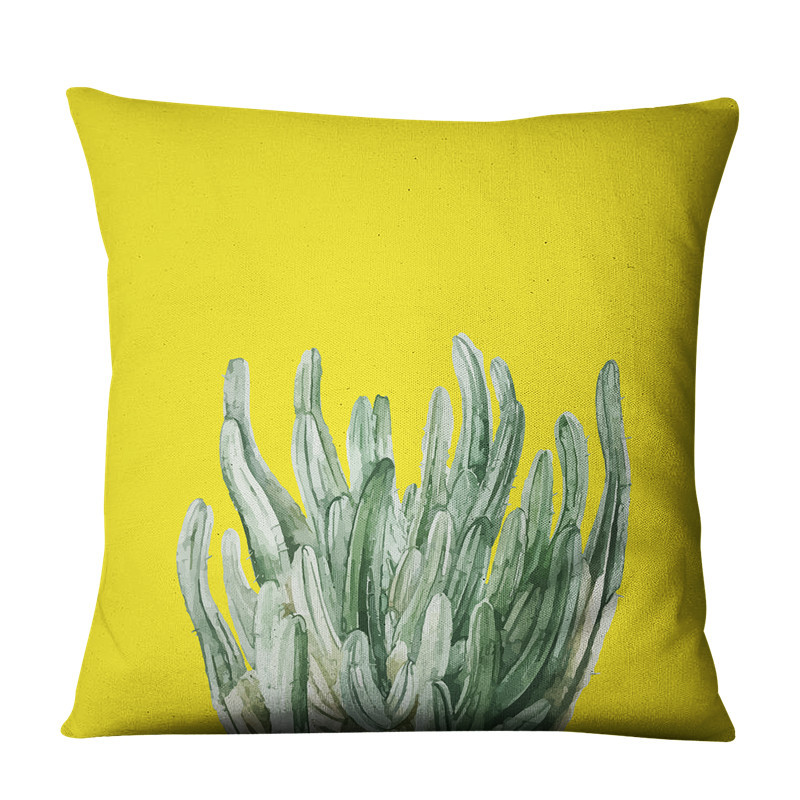 Yellow-Succulent-Cactus-Linen-Pillow-Case-Home-Fabric-Sofa-Cushion-Cover-1720905-4
