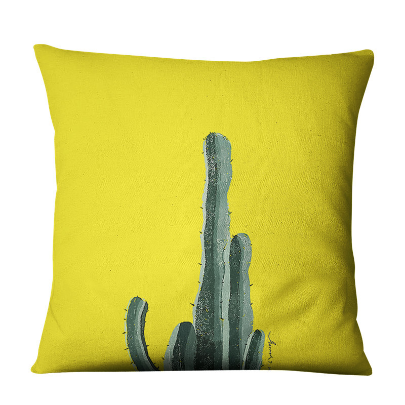 Yellow-Succulent-Cactus-Linen-Pillow-Case-Home-Fabric-Sofa-Cushion-Cover-1720905-5