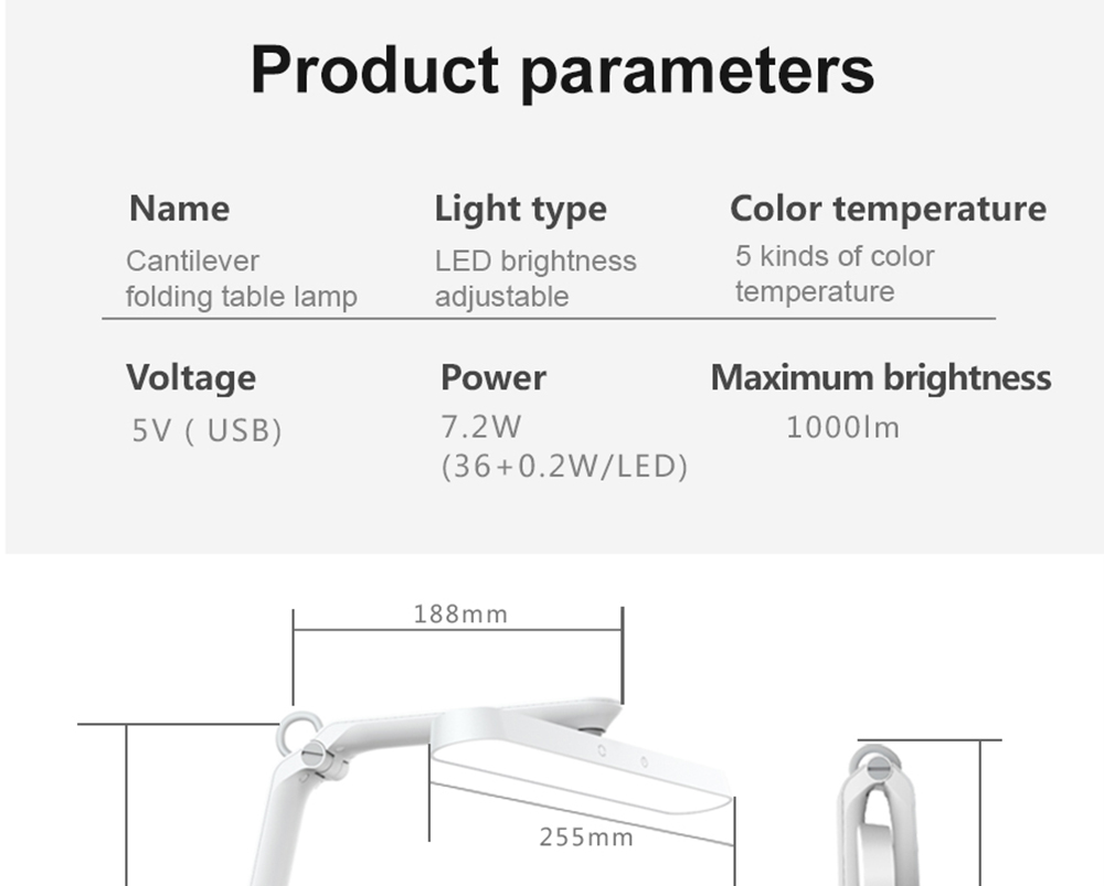 1000Lumen-72W-5V-LED-Folding-Table-Lamp-Five-Grades-Color-Temperature-Stepless-Dimming-USB-Charging--1956066-13