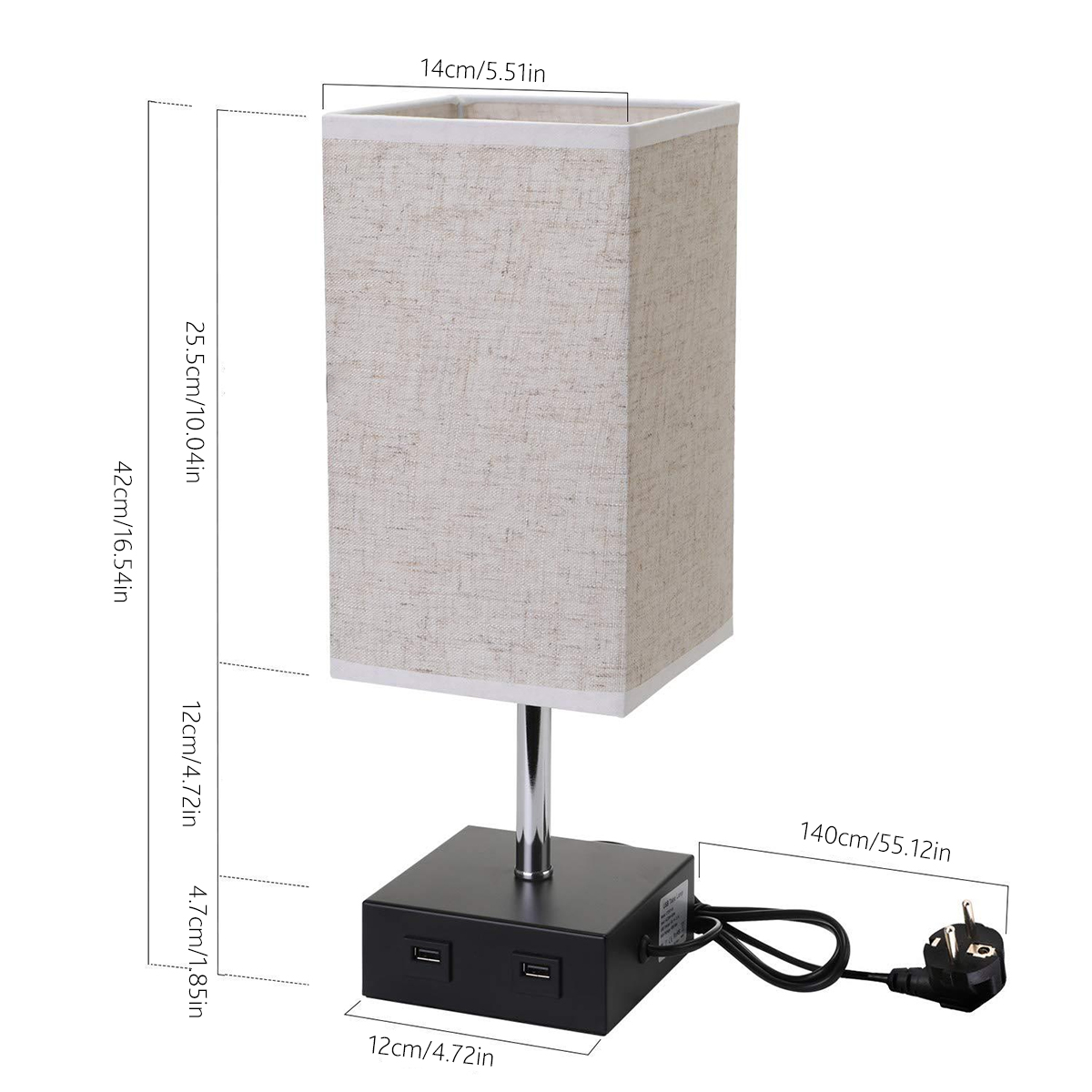 220V-Fabric-Fashion-Simple-Table-Lamp-Dual-Port-USB--US-Plug-Without-Bulb-1809421-3