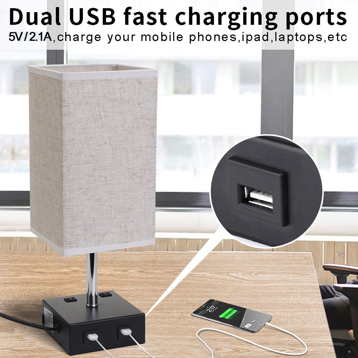 220V-Fabric-Fashion-Simple-Table-Lamp-Dual-Port-USB--US-Plug-Without-Bulb-1809421-4
