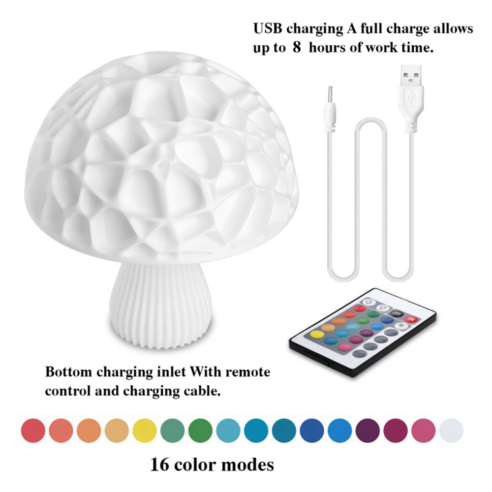 24cm-3D-Mushroom-Night-Light-Remote-Touch-Control-16-Colors-USB-Rechargeable-Table-Lamp-for-Home-Dec-1498662-5