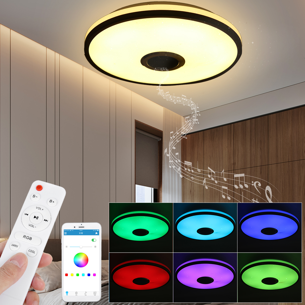 Bluetooth-Music-Ceiling-Light-24W36W60W-Mobile-APP-Remote-Control-RGB-Colorful-Mode-110-220V-1758200-1