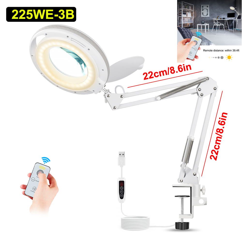 NEWACALOX-Table-Lamp-USB-5X-Magnifier-Remote-Control-LED-Magnifying-Glass-Light-for-Reading-Crafts-H-1892608-2