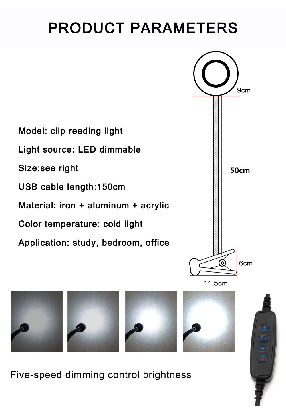 ZEROUNO-LED-Book-Lamp-Clip-Reading-Light-USB-Power-Black-Flexible-Hose-Table-Desk-Headboard-Home-Stu-1809504-6