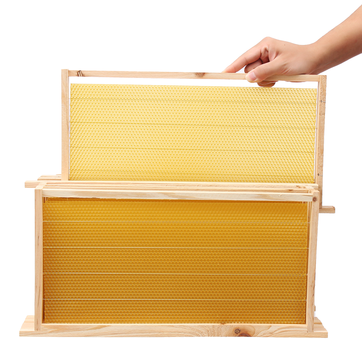 10Pcs-Bees-Wax-Foundation-Sheets-Wood-Beekeeping-Pine-Beehive-Frame-49X235-cm-1711709-6