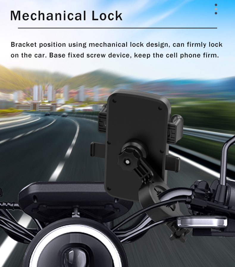 Bakeey-M1-360deg-Rotation-Mechanical-Lock-Motorcycle-Bicycle-Handlebar-Mobile-Phone-Holder-Stand-for-1714624-3