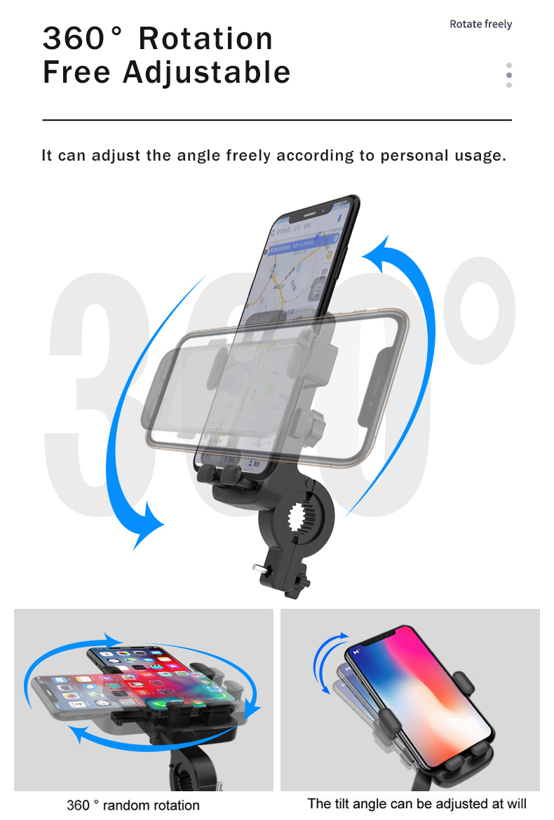 Bakeey-M1-360deg-Rotation-Mechanical-Lock-Motorcycle-Bicycle-Handlebar-Mobile-Phone-Holder-Stand-for-1714624-4