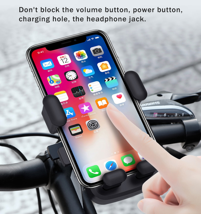 Bakeey-M1-360deg-Rotation-Mechanical-Lock-Motorcycle-Bicycle-Handlebar-Mobile-Phone-Holder-Stand-for-1714624-5