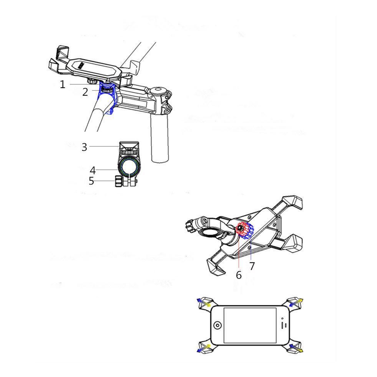 Mijia-Adjustable-Anti-Slip-Phone-Holder-Bracket-For-Mijia-M365-Scooter-E-Bike-X-Type-1633417-4