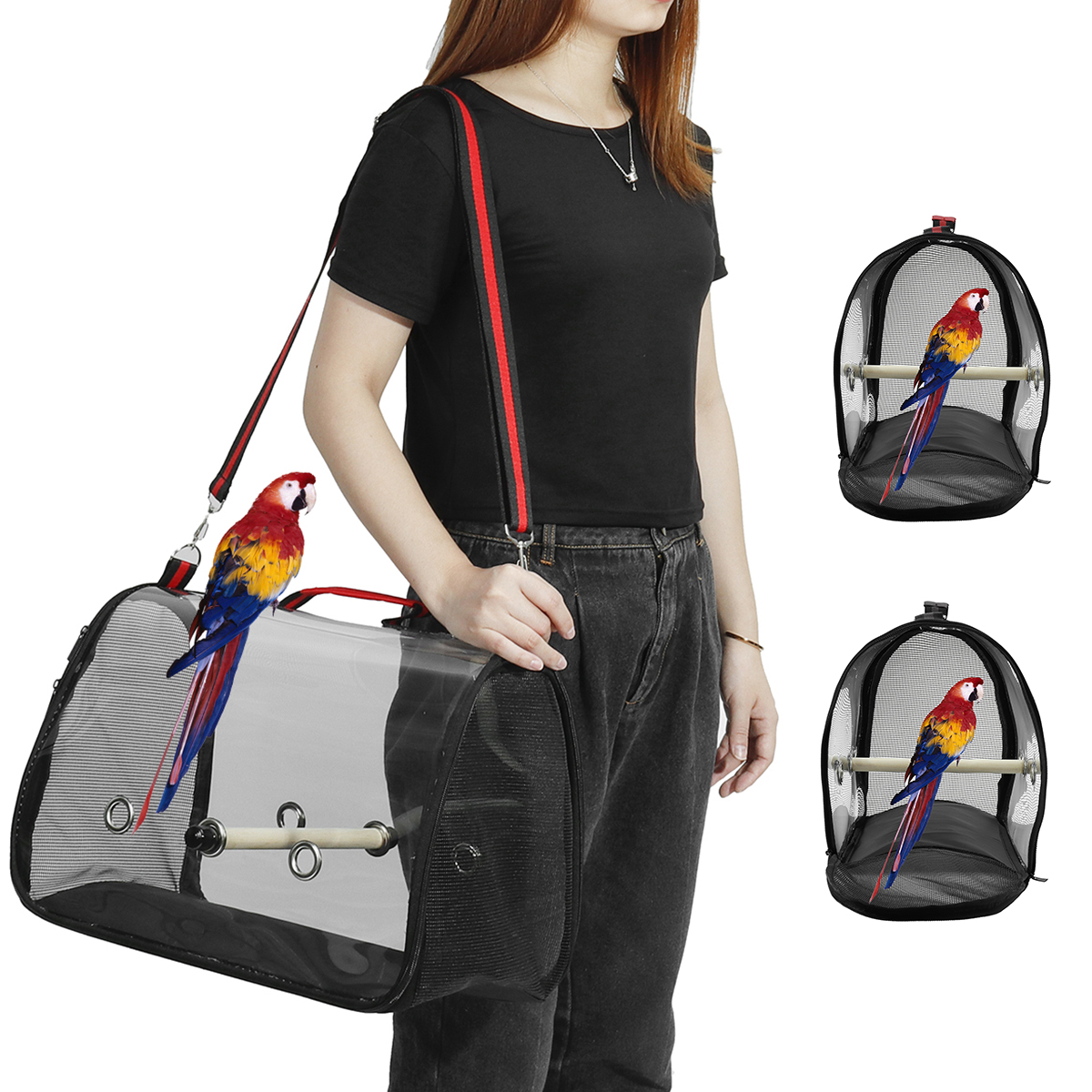 Outdoor-Bird-Shoulder-Bags-Portable-Parrot-Carry-Cage-Pet-Breathable-Space-Pet-Carrier-Bag-1631543-3