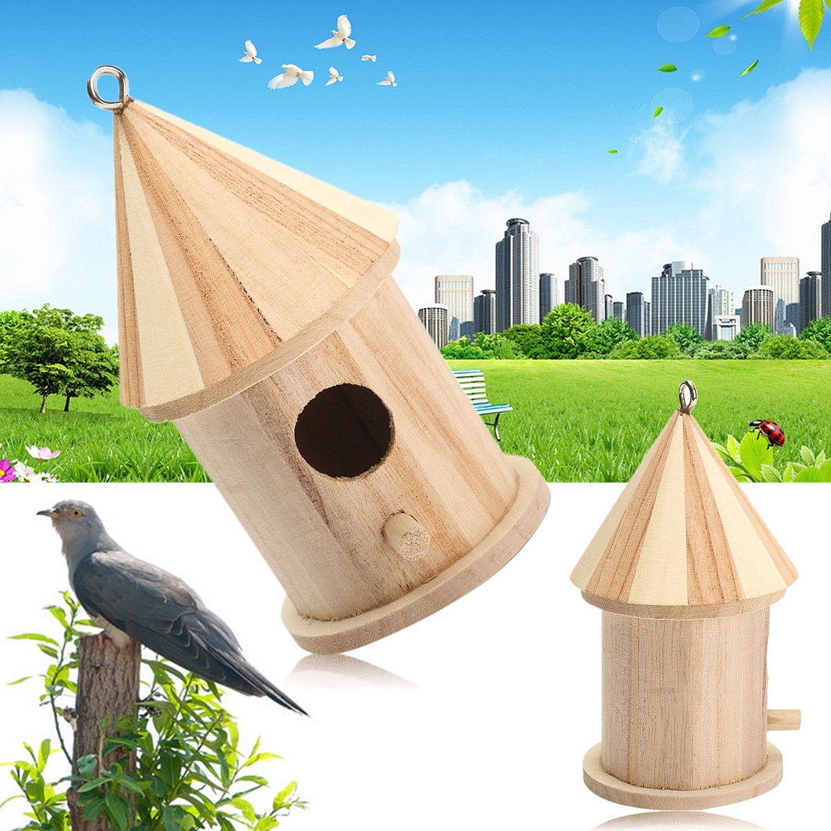 Wood-Wooden-Birdhouse-Bird-House-Shed-Garden-Yard-Hanging-Decor-16x78cm-1632841-6