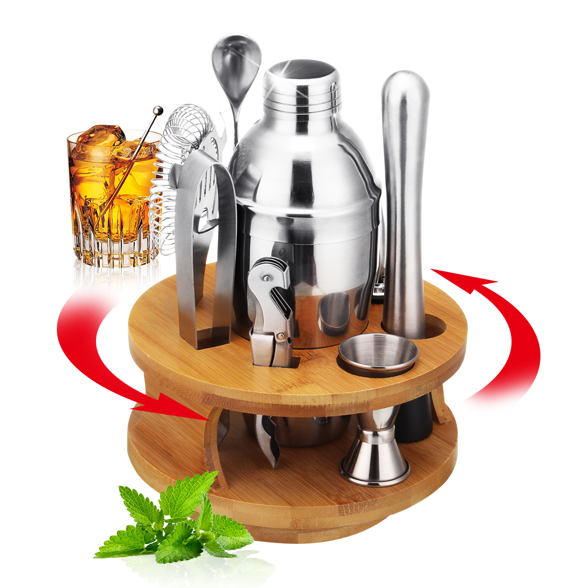 9Pcs-Cocktail-Stainless-Steel-Shaker-Set-Cocktail-Edelstahl-Bar-Set-Mixer-Silber-1545457-5