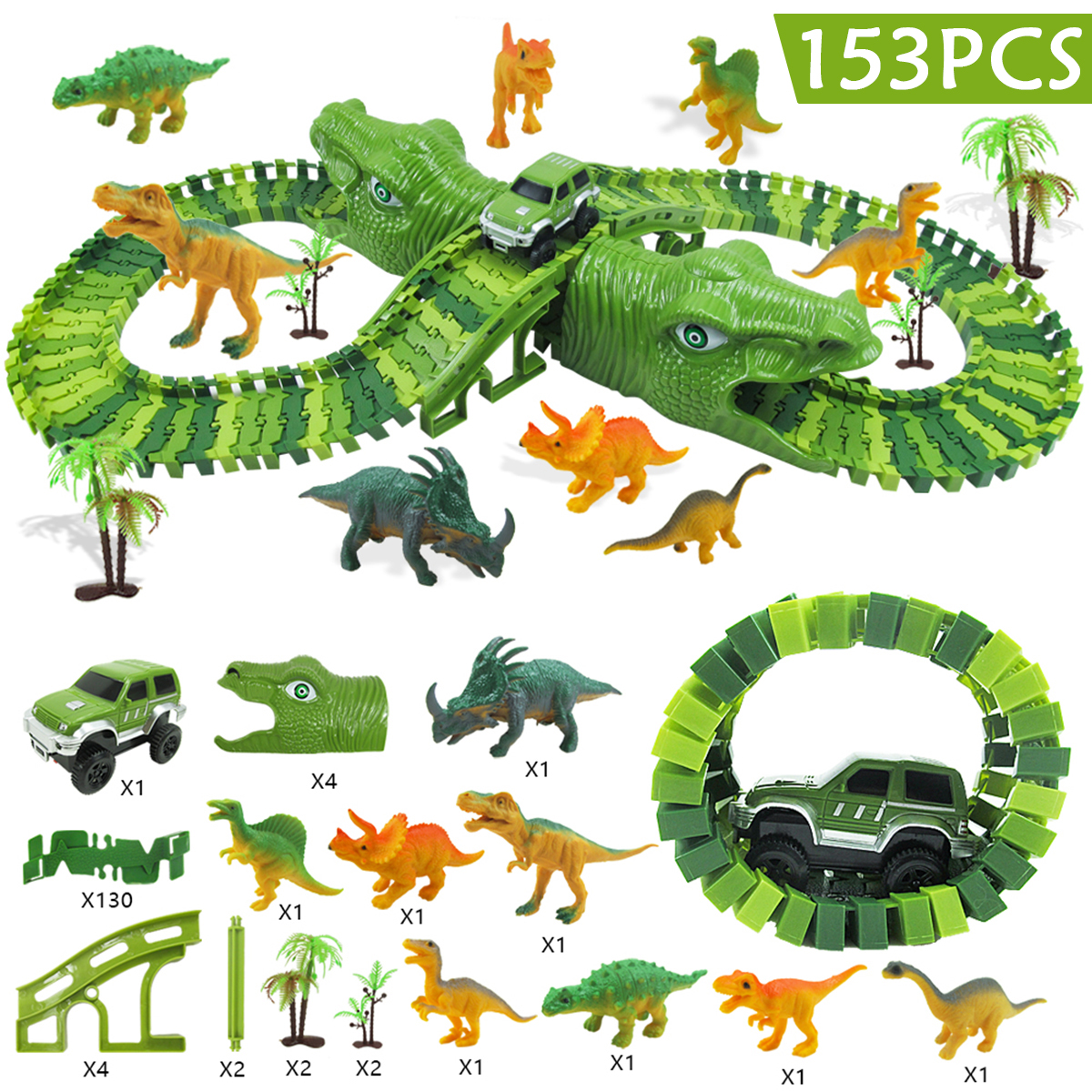 153Pcs-Dinosaur-Railway-Car-Track-Racing-Track-Toys-Set-Bend-Flexible-Race-Track-Flash-Light-Car-Edu-1692142-1