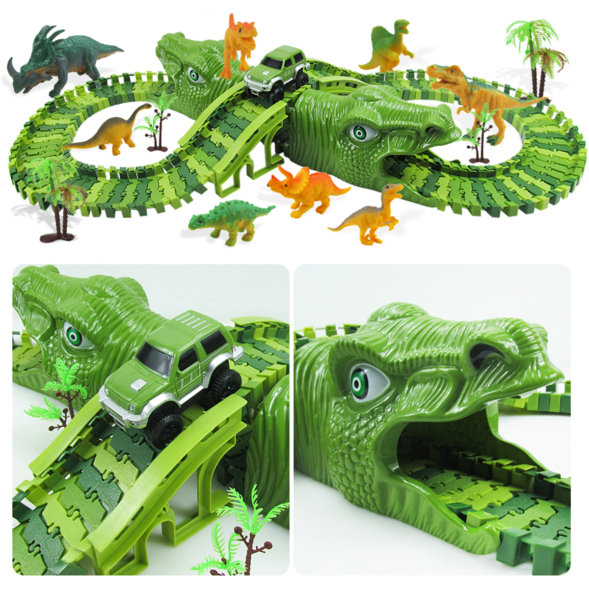 153Pcs-Dinosaur-Railway-Car-Track-Racing-Track-Toys-Set-Bend-Flexible-Race-Track-Flash-Light-Car-Edu-1692142-4