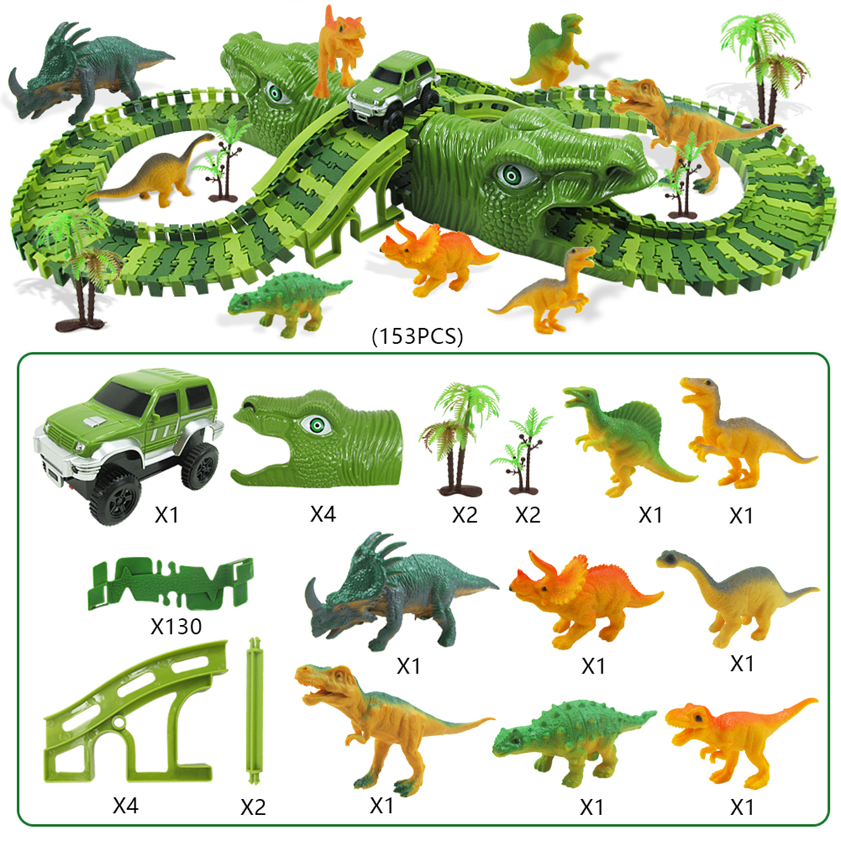 153Pcs-Dinosaur-Railway-Car-Track-Racing-Track-Toys-Set-Bend-Flexible-Race-Track-Flash-Light-Car-Edu-1692142-10