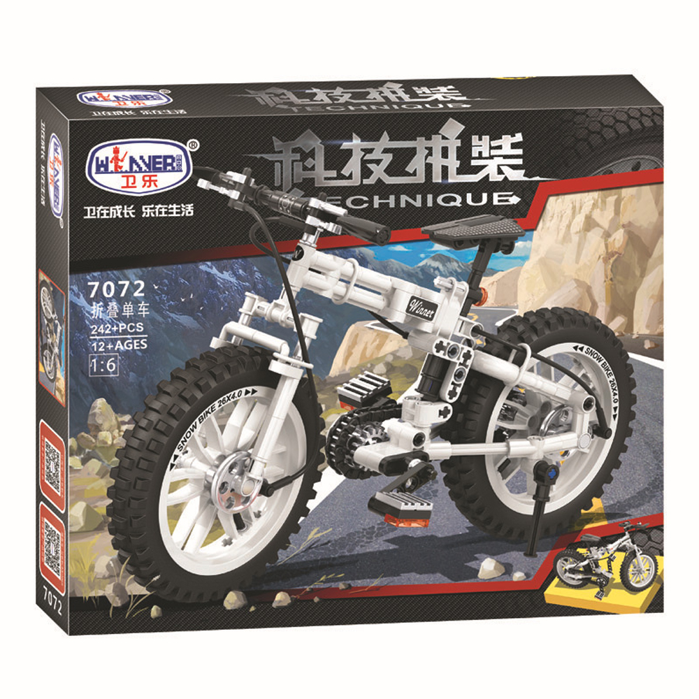 242-Pcs-16-7072-3D-Folding-Bike-Model-DIY-Hand-assembled-Mechanical-Technology-Blocks-Educational-To-1705534-6