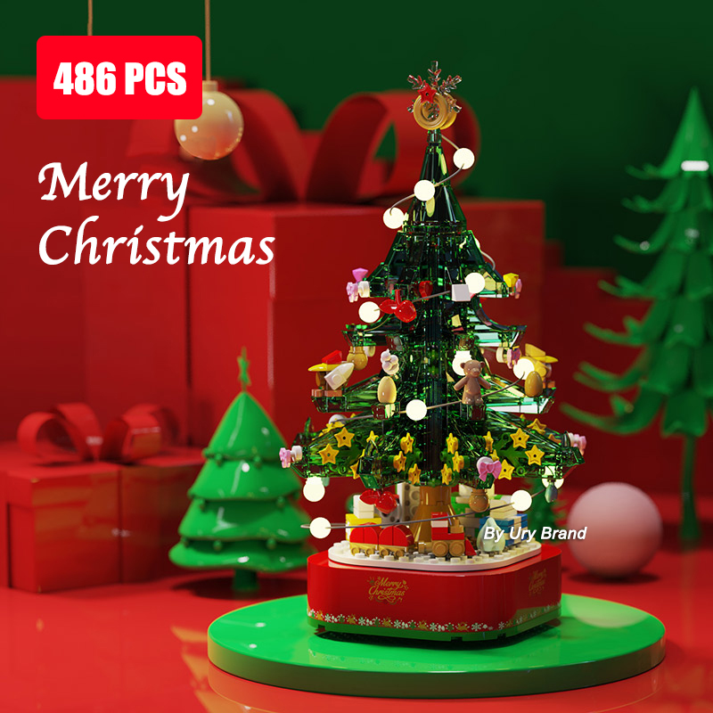 486-Pcs-Sembo-601097-Blocks-Christmas-Tree-Rotary-Music-Box-Building-Blocks-Model-Merry-Christmas-To-1903413-1