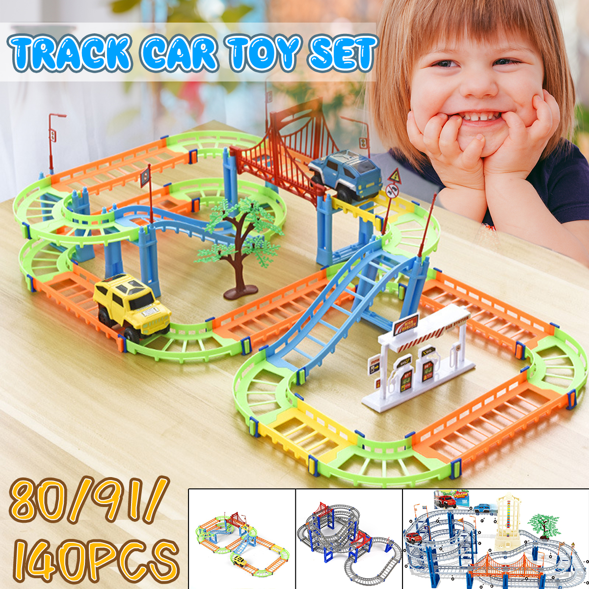 8091140Pcs-DIY-Assembly-Electric-ABS-Track-Car-Model-Set-Puzzle-Educational-Toy-for-Kids-1865726-1