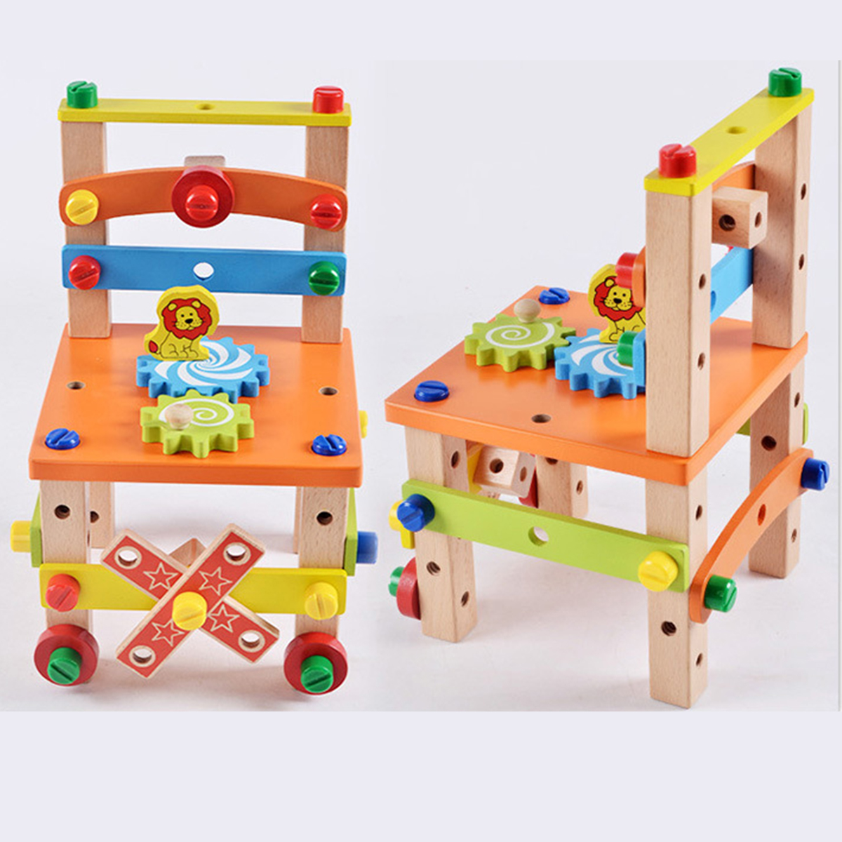 DIY-Creative-Toy-Multi-function-Nut-Disassembly-Combination-Toy-Wooden-Chair-1690769-5