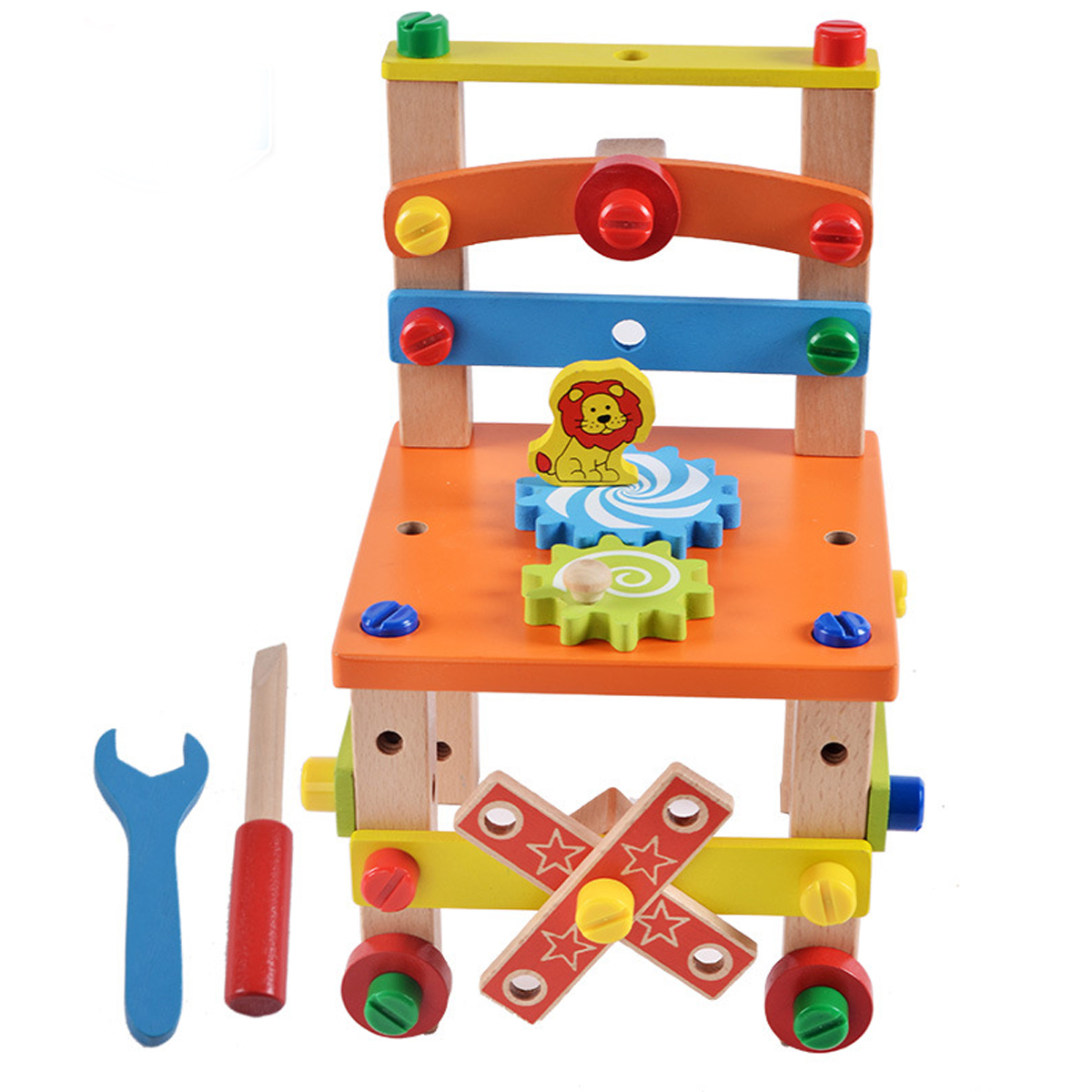 DIY-Creative-Toy-Multi-function-Nut-Disassembly-Combination-Toy-Wooden-Chair-1690769-6