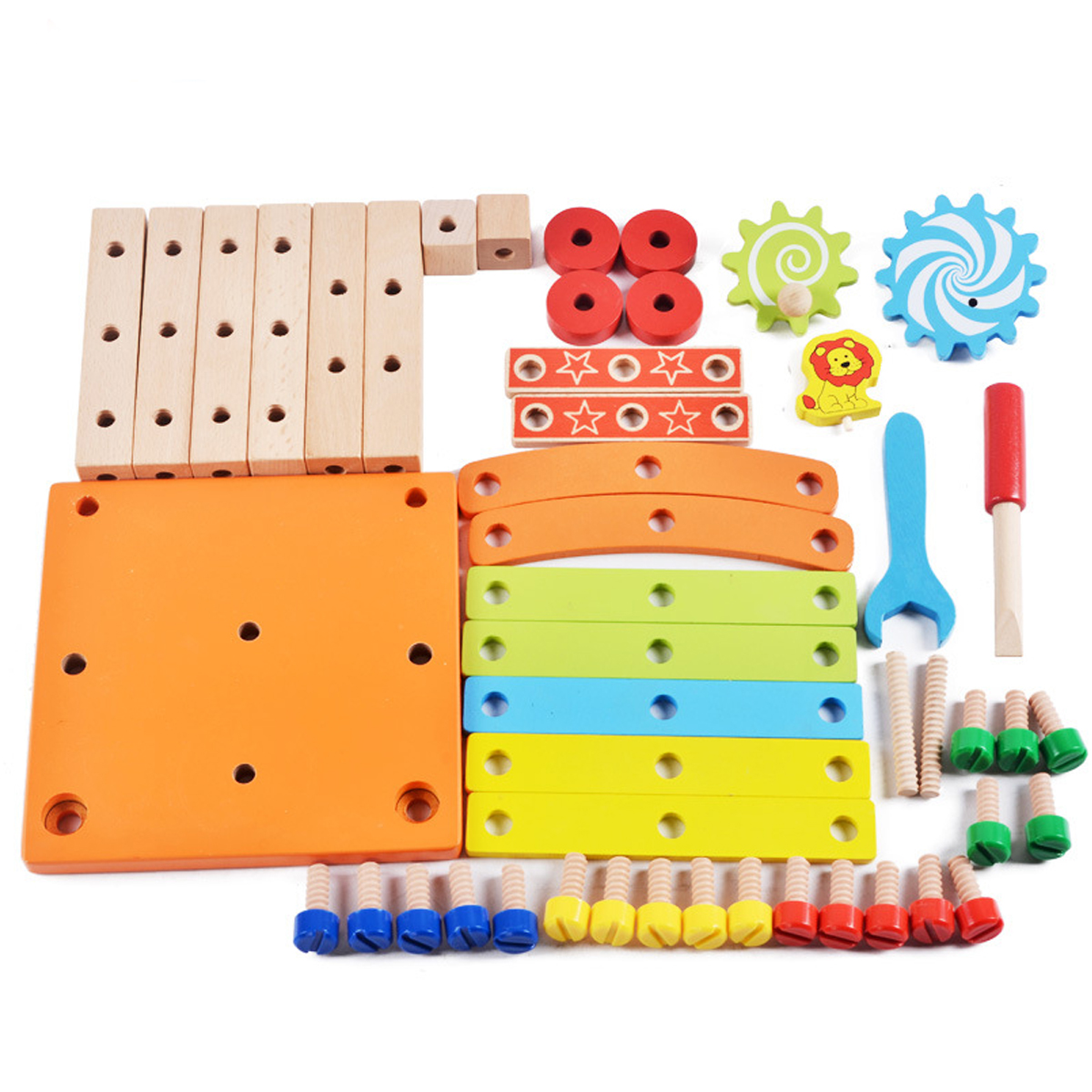 DIY-Creative-Toy-Multi-function-Nut-Disassembly-Combination-Toy-Wooden-Chair-1690769-9