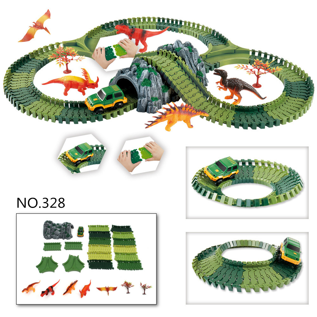 Dinosaur-Dino-World-Childrens-Flexible-Race-Car-Track-Toys-Construction-Play-Set-Toy-1430539-5