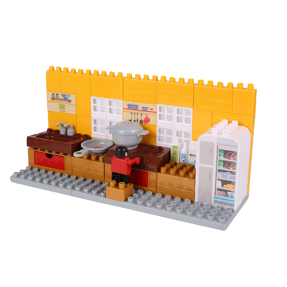 Goldkids-HJ-35001B-95PCS-Kitchen-Series-Color-Box-DIY-Assembly-Blocks-Toys-for-Children-Gift-1666850-2