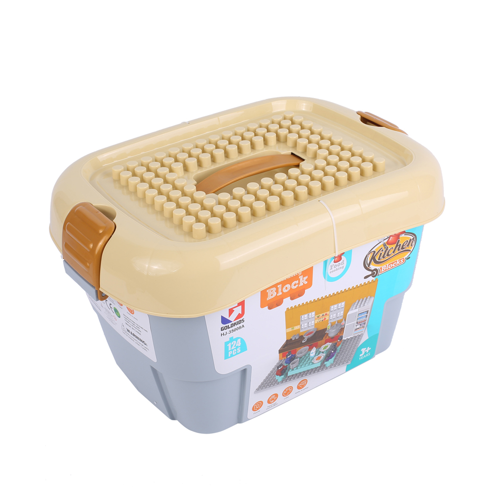 Goldkids-HJ-35008A-124PCS-Kitchen-Series-Rectangular-Tote-Bucket-DIY-Assembly-Blocks-Toys-for-Childr-1664716-4