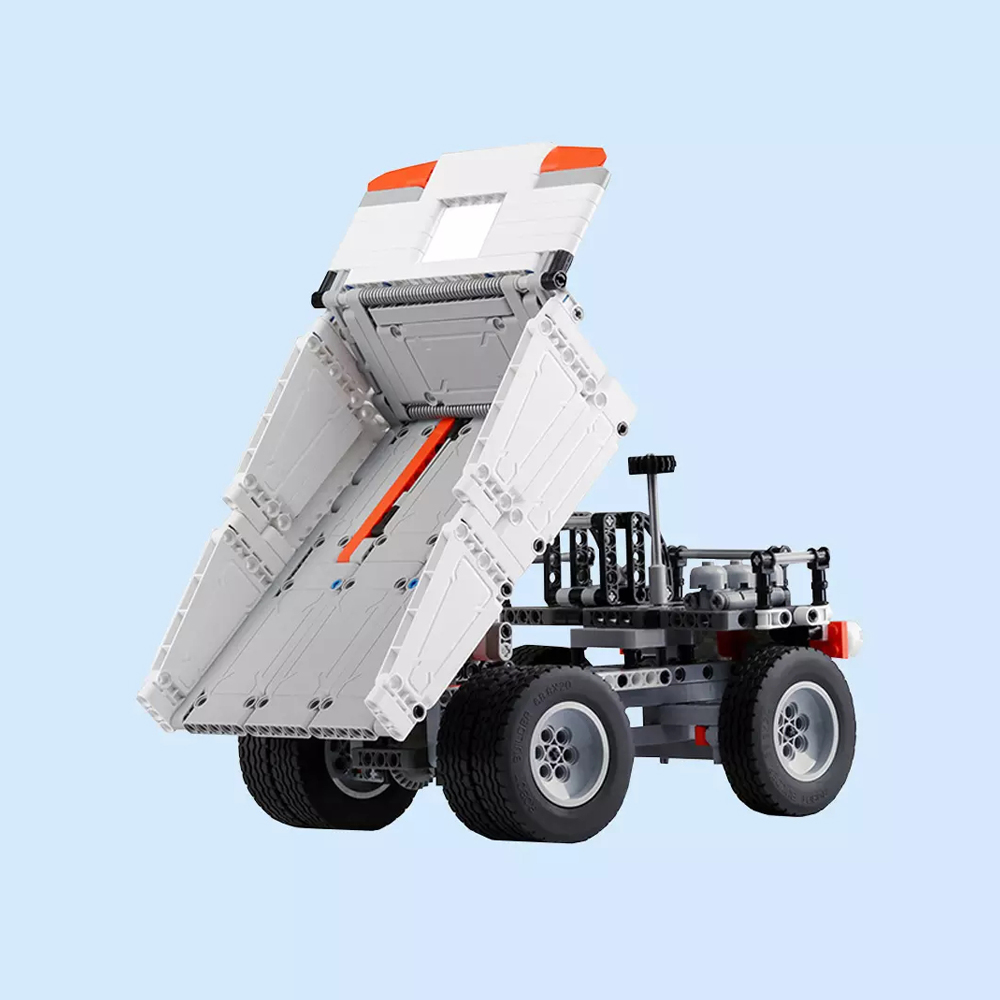 ONEBOT-White-Mine-Truck-Car-500-Pcs-Mechanical-Transmission-Control-and-Tipping-Bucket-Lifting-Syste-1863499-2