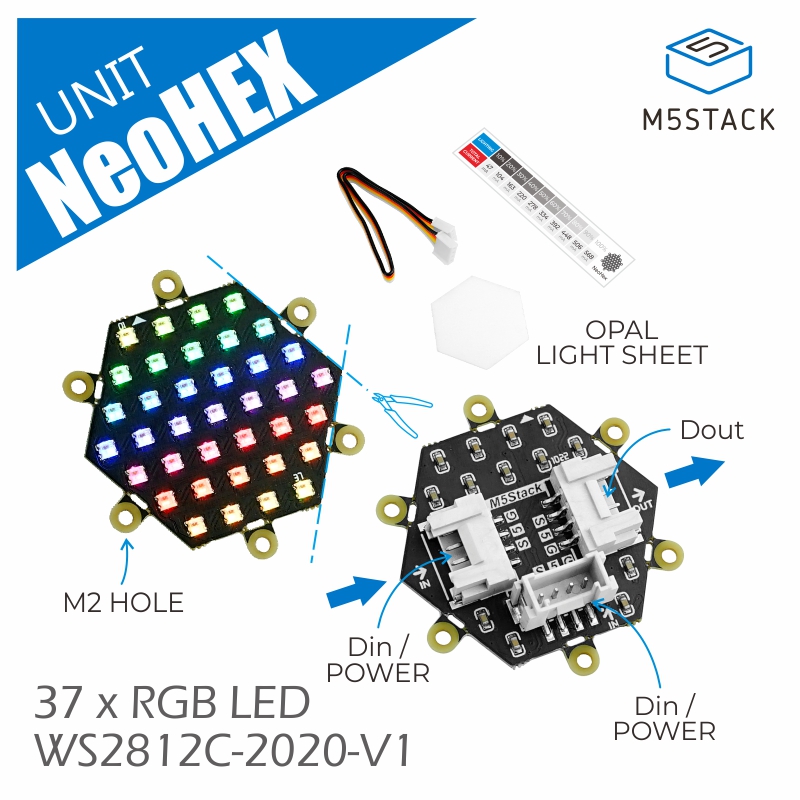 M5Stack-NeoHEX-Hexagonal-RGB-LED-Light-Board-WS2812C-2020-V1-37-Lamp-Beads-1966253-1