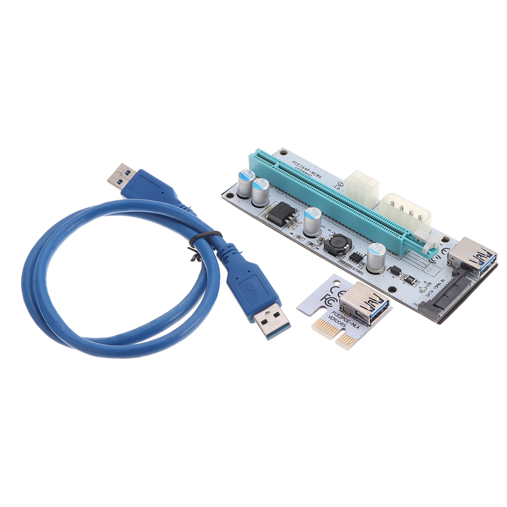 USB30-PCI-E-1x-To-16-x-SATA-4P6P-Extender-Riser-Card-Adapter-Power-Cable-Miner-1437646-2