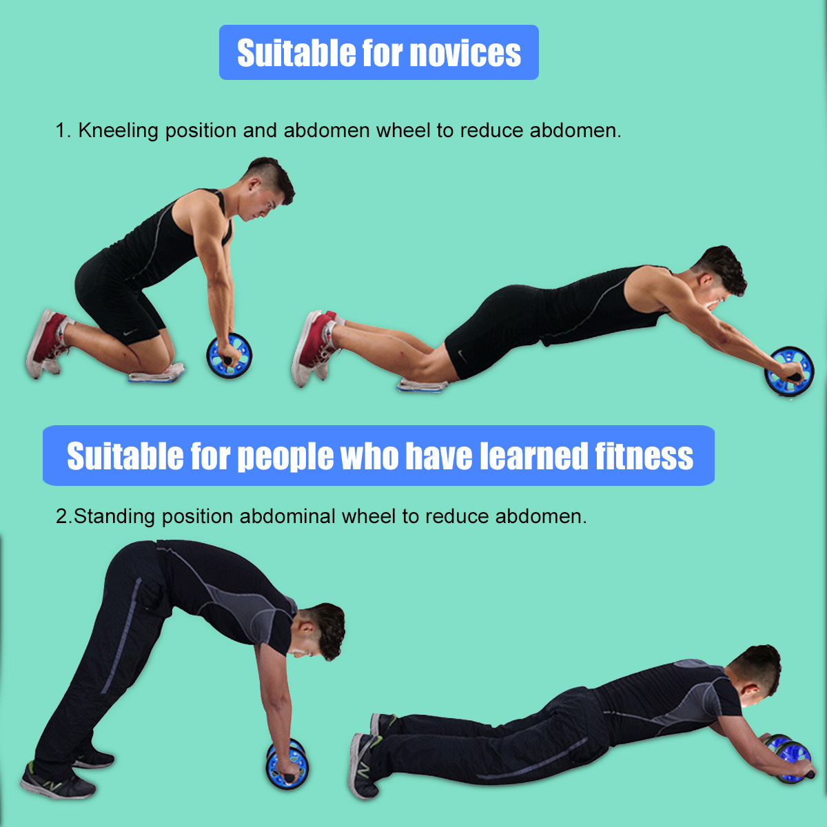 5PCS-Exercise-Tools-Abdominal-Wheel-Footrest-Stretcher-Chest-Push-ups-Stand-Body-Fitness-Trainer-1666422-5