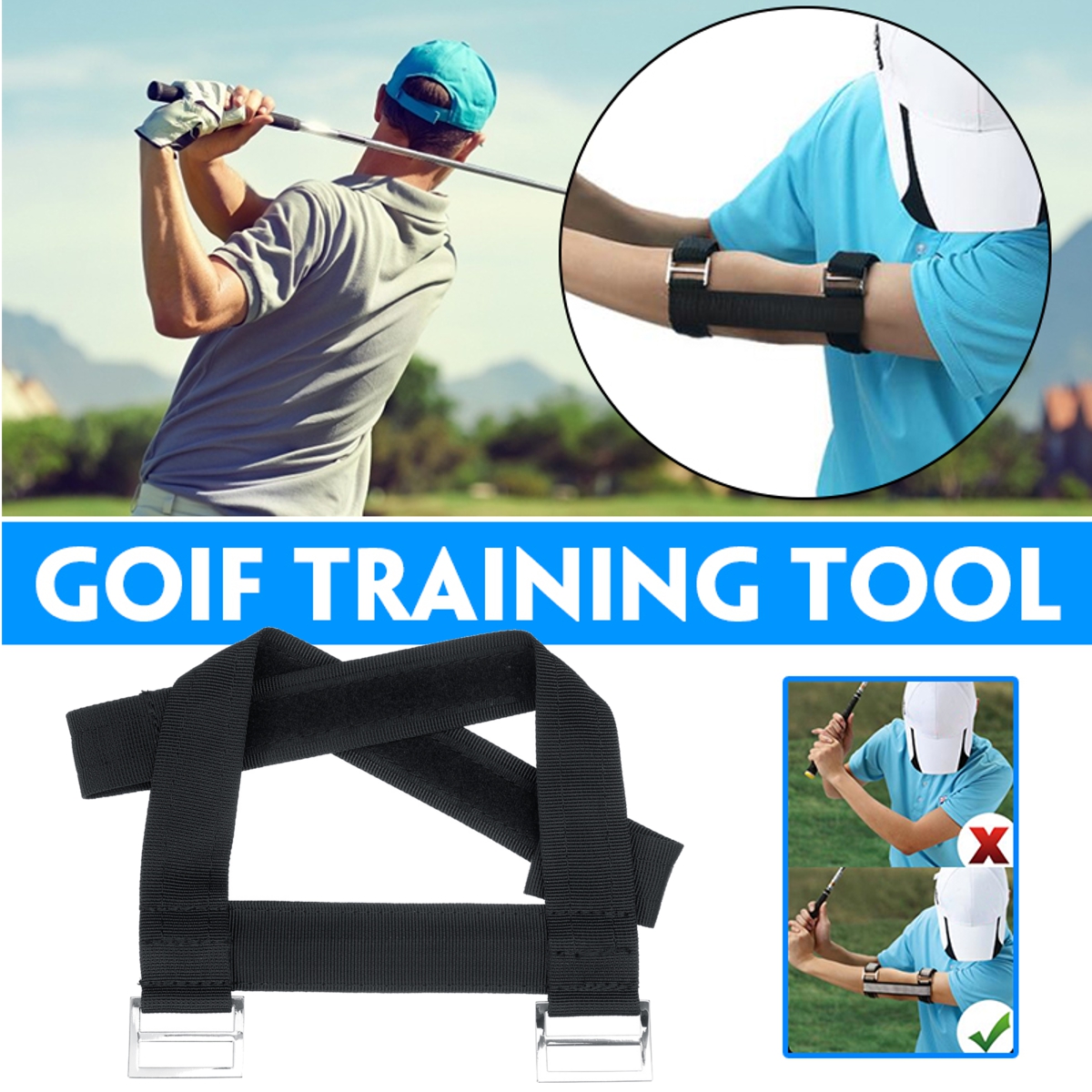 Golf-Training-Aid-Swing-Straight-Practice-Elbow-Brace-Corrector-Support-Posture-Corrector-1568966-2
