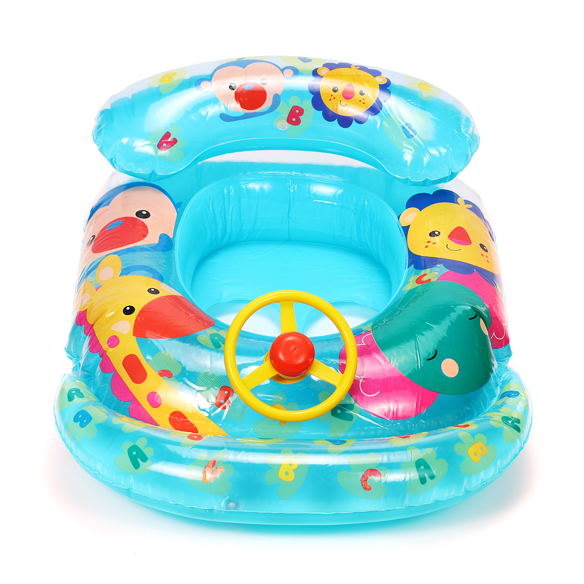 Inflatable-Sunshade-Kids-Float-Seat-Boat-Children-Swim-Swimming-Ring-Pool-Water-1568945-7