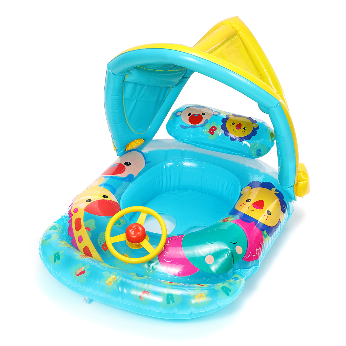 Inflatable-Sunshade-Kids-Float-Seat-Boat-Children-Swim-Swimming-Ring-Pool-Water-1568945-10