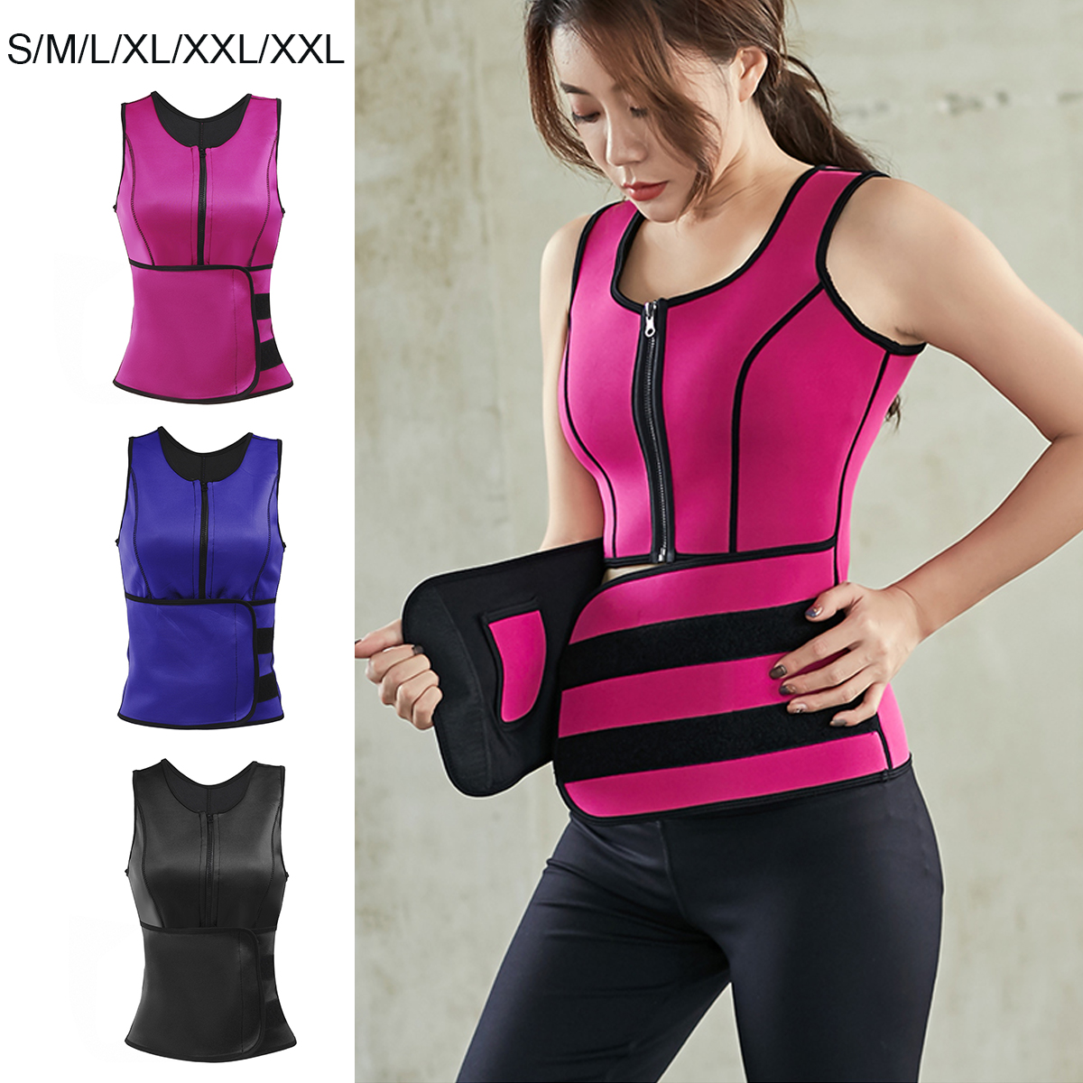 SMLXL2XL3XL-Sweat-Sauna-Body-Shaper-Women-Slimming-Vest-Thermo-Neoprene-Waist-Trainer-Belt-1632394-3