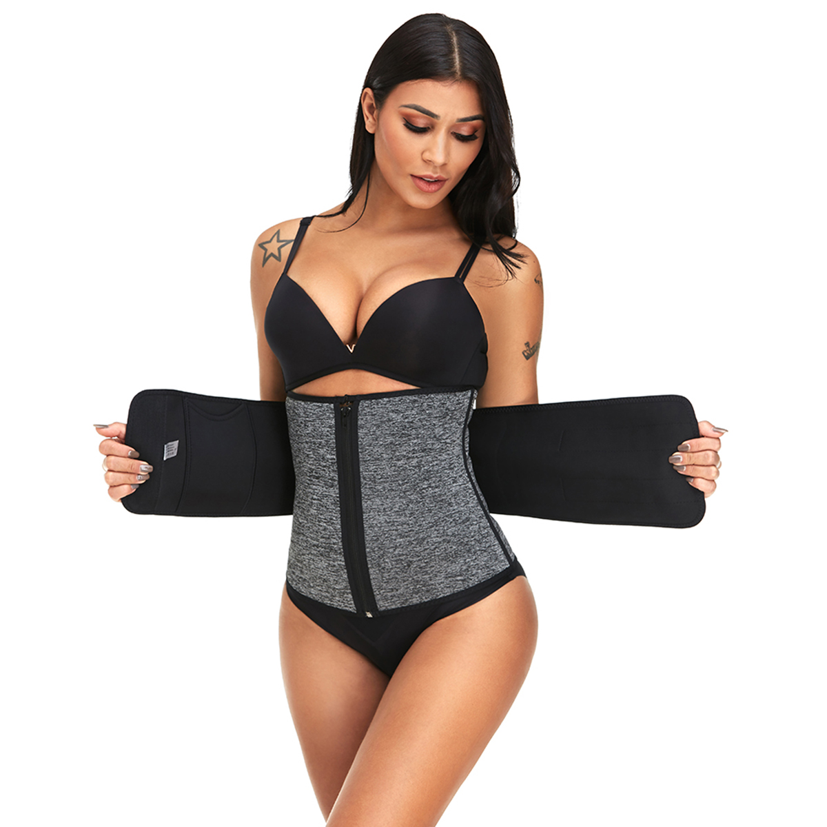 Sport-Women-Waist-Tummy-Girdle-Zipper-Belt-Corset-Body-Shaper-Trainer-Control-1412383-9