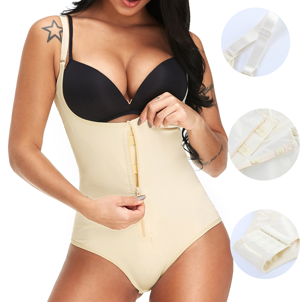 Women-Full-Body-Shaper-Front-Zip-Tummy-Bodysuit-Slimming-Waist-Trainer-Underbust-Shapewear-1545695-7