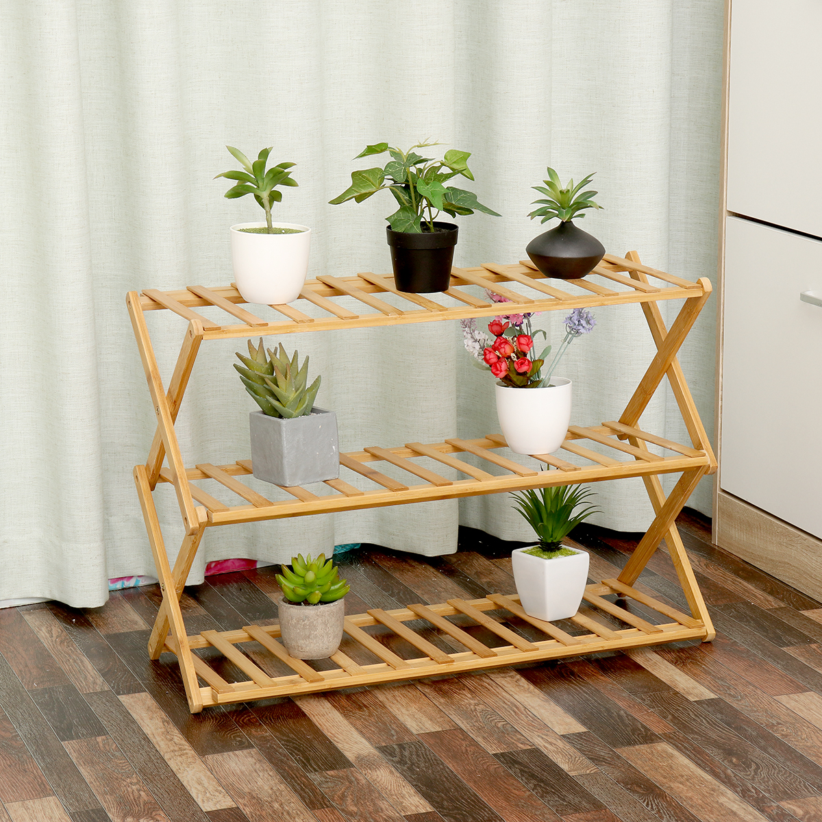 3-4-Layers-Flower-Rack-Shoe-Rack-Storage-Shelf-Folding-Bamboo-Shoe-Holder-for-Home-Dormitory-1752175-9