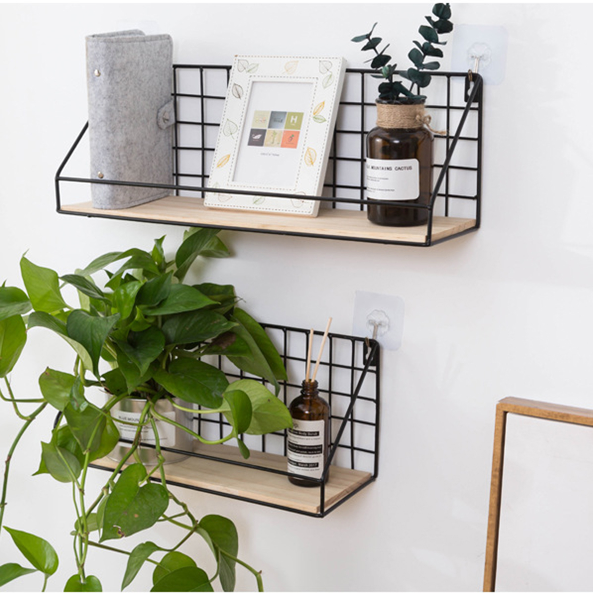 3-Piece-Set-Wall-Mounted-Shelf-Home-Bedroom-Wall-Decoration-Frame-Iron-Storage-Rack-Floating-Shelves-1761057-7