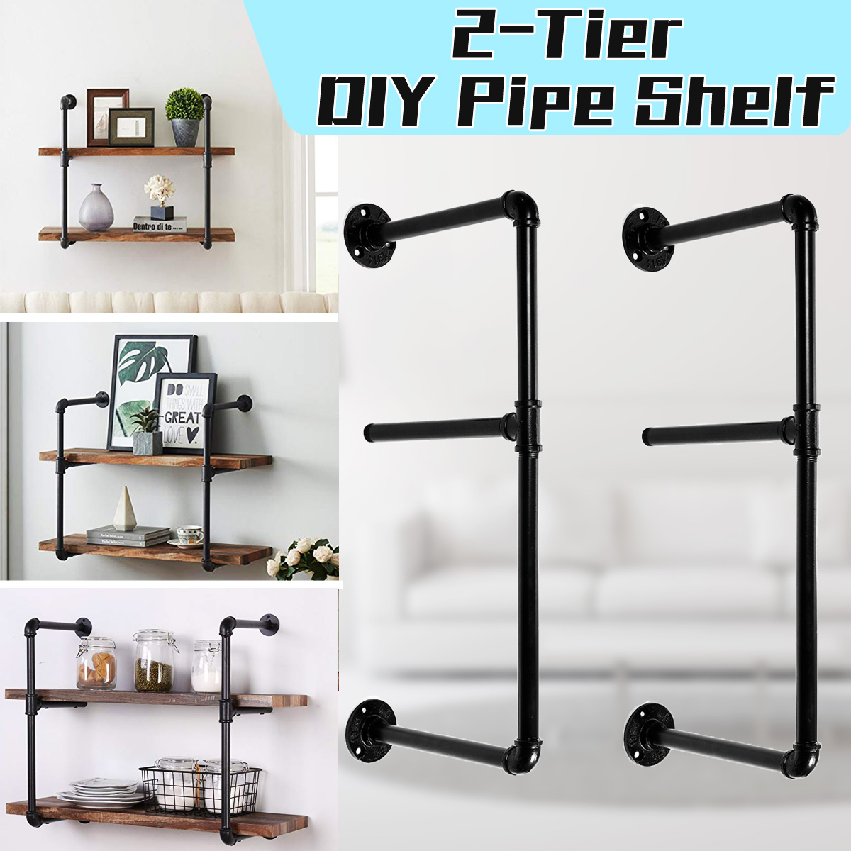 Bookshelf-2-tiers-Storage-Iron-Shelf-Rack-15202530cm-Wide-Organizers-Modern-Craft-Iron-Design-DIY-Pi-1638242-3