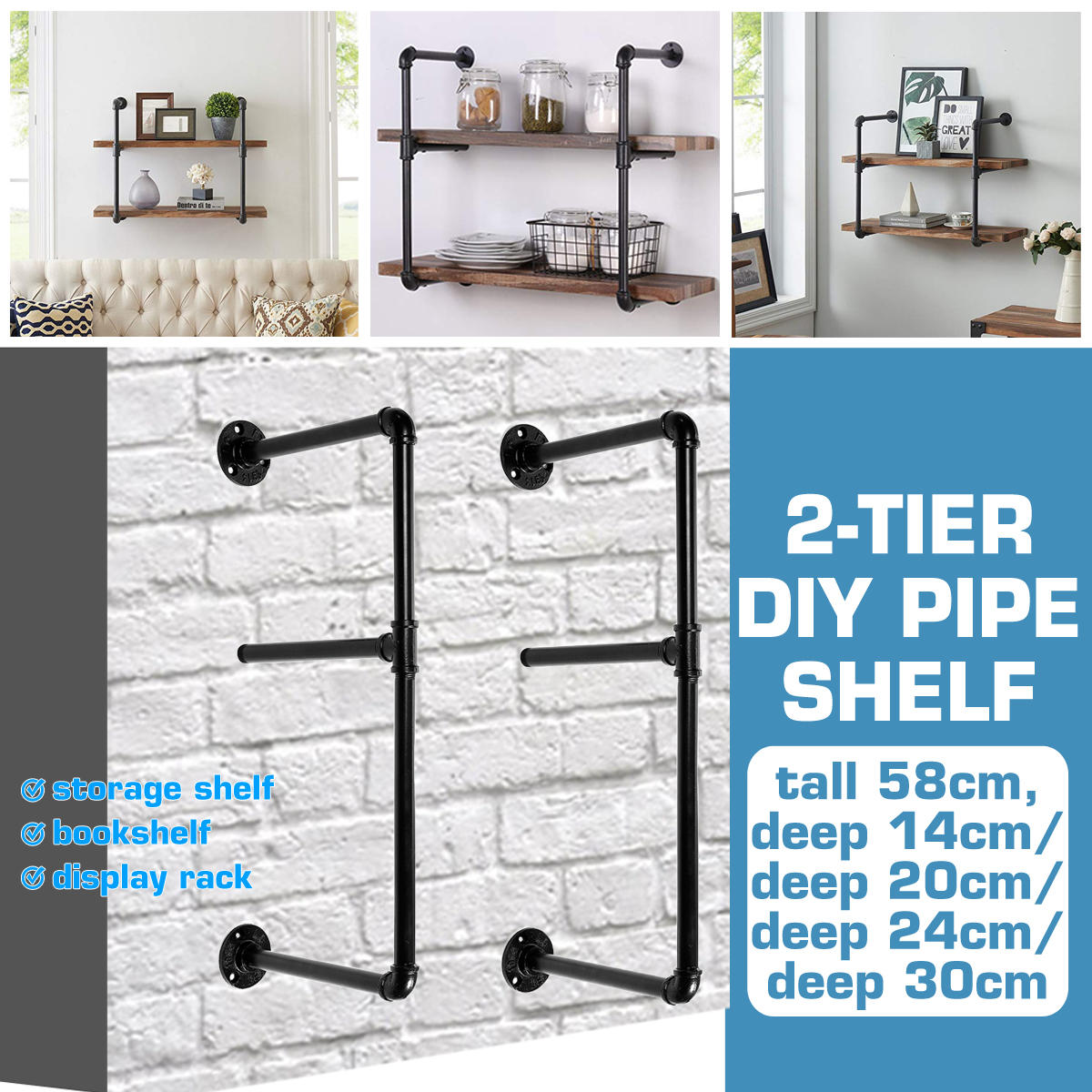 Bookshelf-2-tiers-Storage-Iron-Shelf-Rack-15202530cm-Wide-Organizers-Modern-Craft-Iron-Design-DIY-Pi-1638242-5